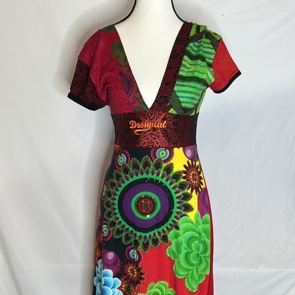 Y2k Desigual Pop Art Sequin Dress - Picture 3 of 8